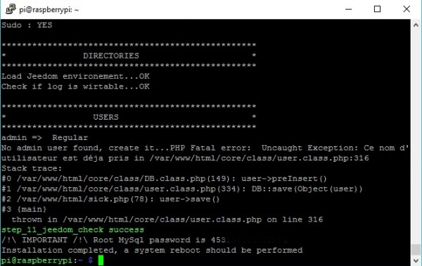 Putty install 1 - Installer Jeedom sur un Raspberry Pi