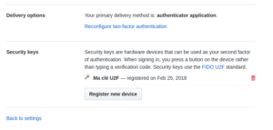 Fido ajout cle 300x143 - Test de la Yubikey FIDO U2F par Yubico