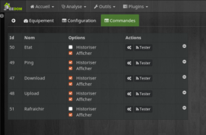 SpeedTest commandes