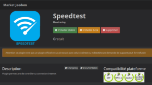 SpeedTest installation 300x168 - Monitorer sa connexion internet avec Jeedom