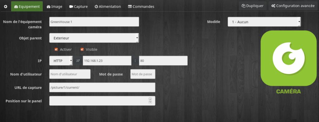 Jeedom camera 3 1024x394 - [TUTORIEL] Associer caméra IP DIY et Jeedom