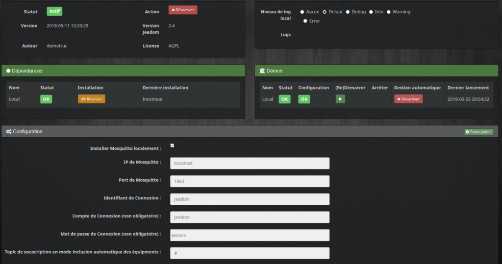 MQTT Config 1024x539 - Fabriquer son capteur de température humidité connecté