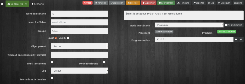 Orange TV Scenario1 1024x354 - [TUTORIEL] Piloter le décodeur Orange TV avec Jeedom