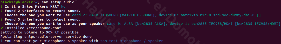Matrix Voice terminal 08 - Créer son assistant vocal open source